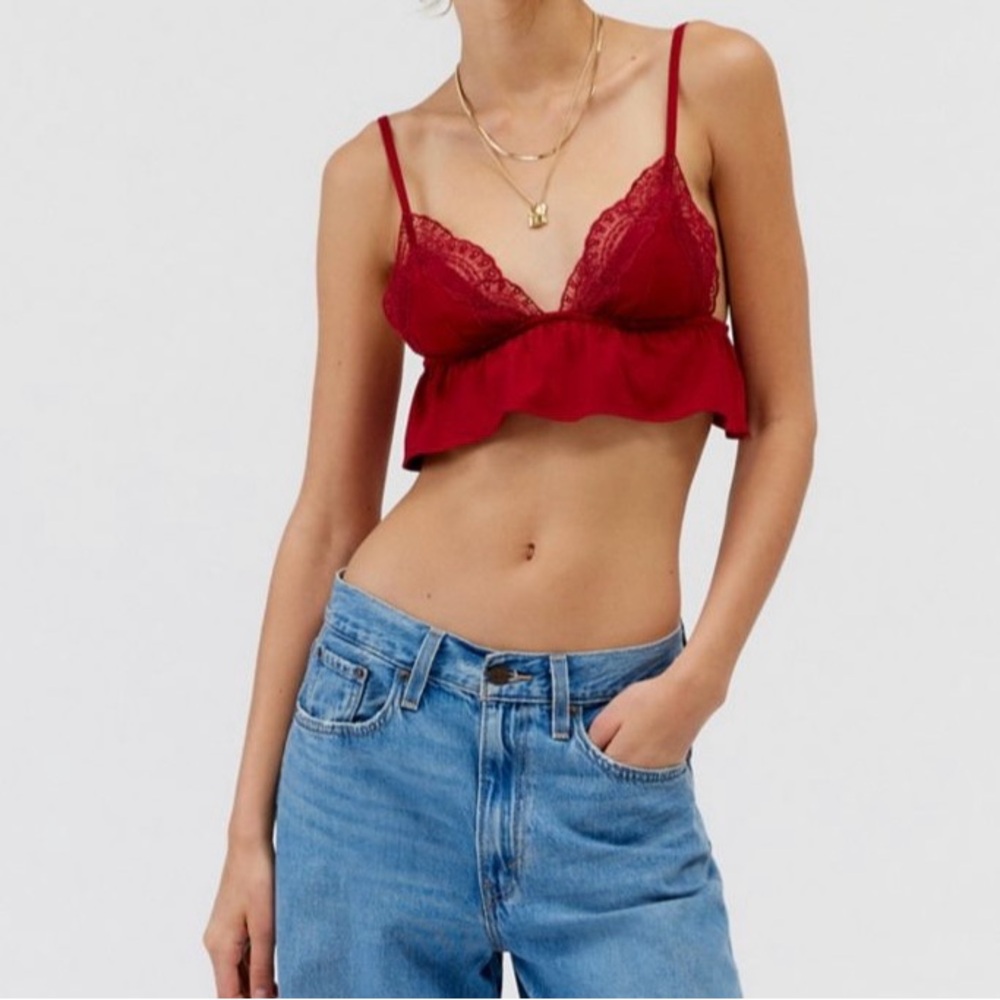 Out From Under Seaside Babydoll Dark Red Bralette Size XL - Picture 2 of 4